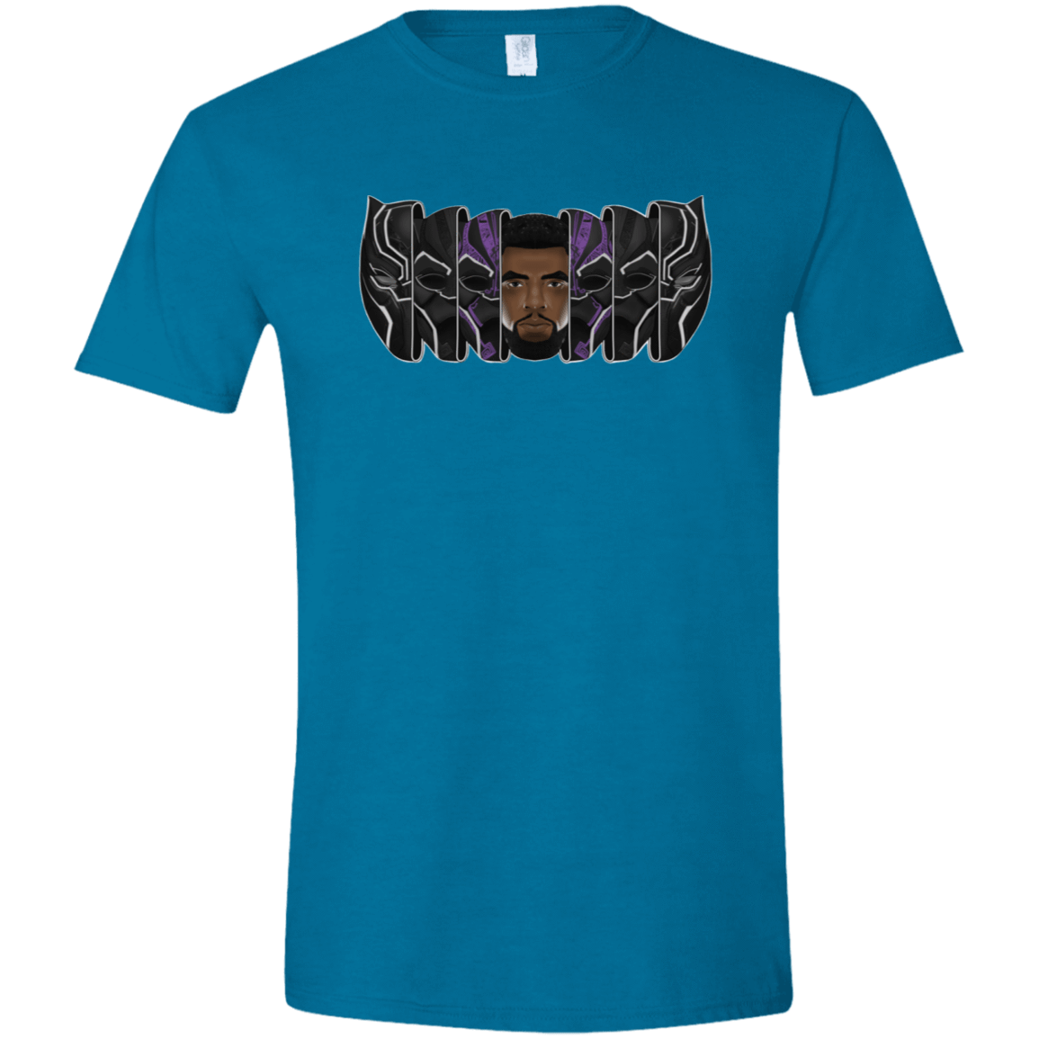 T-Shirts Antique Sapphire / S Black Panther Mask Men's Semi-Fitted Softstyle