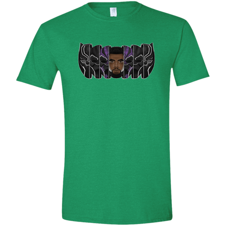 T-Shirts Heather Irish Green / S Black Panther Mask Men's Semi-Fitted Softstyle