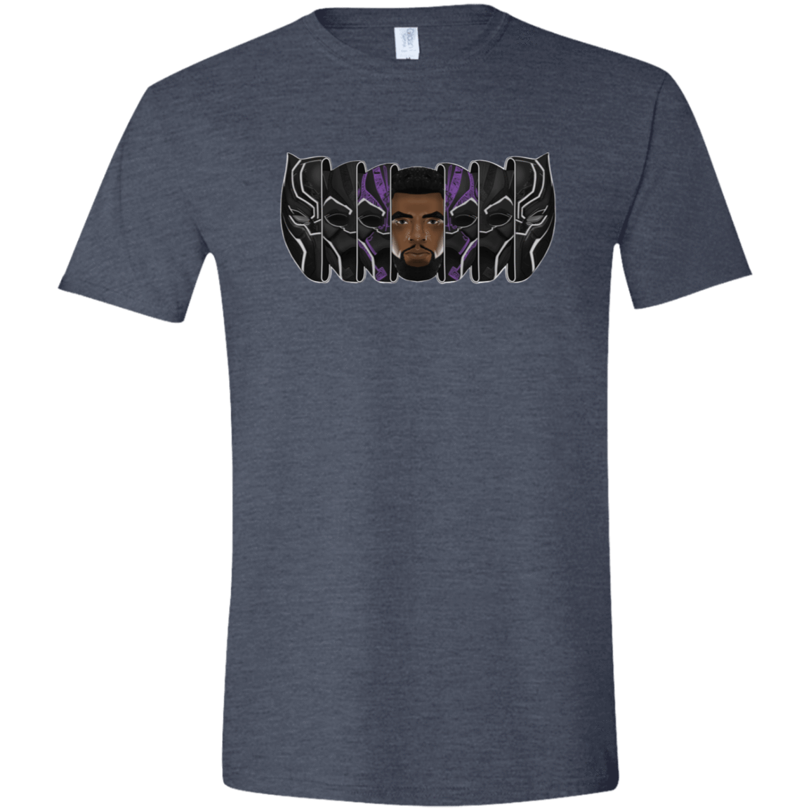 T-Shirts Heather Navy / S Black Panther Mask Men's Semi-Fitted Softstyle