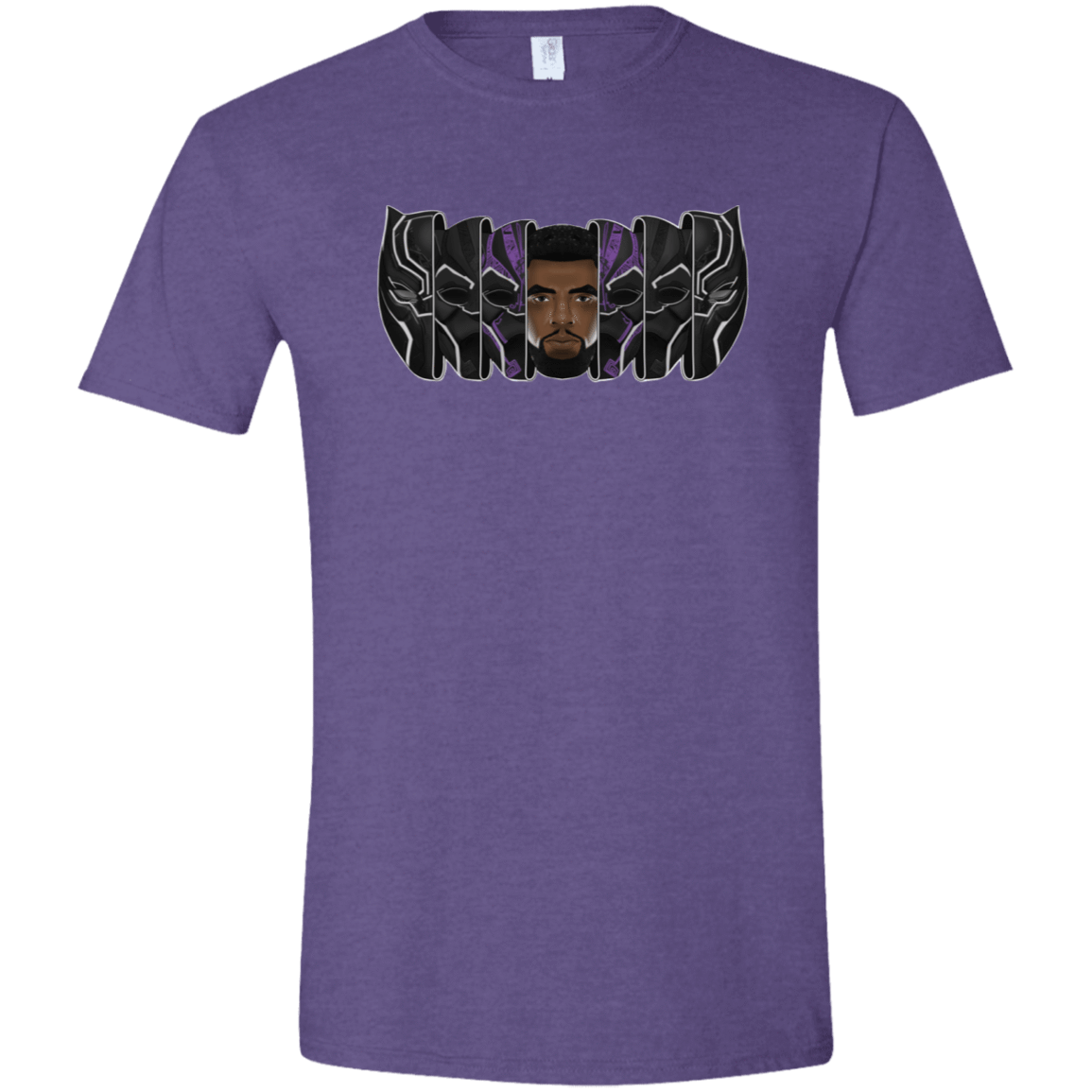 T-Shirts Heather Purple / S Black Panther Mask Men's Semi-Fitted Softstyle