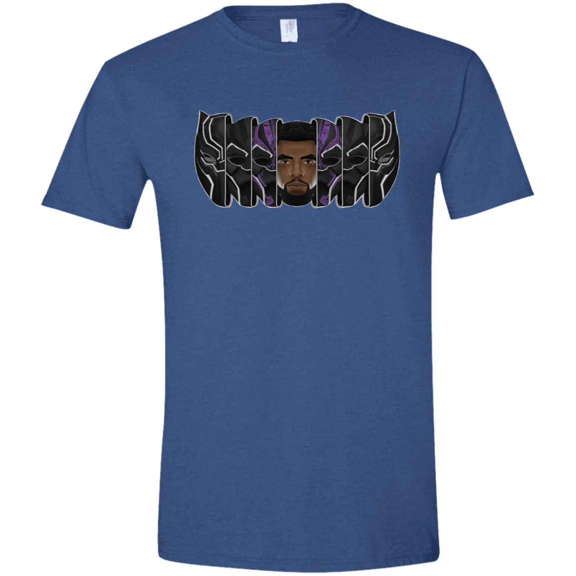 T-Shirts Heather Royal / X-Small Black Panther Mask Men's Semi-Fitted Softstyle