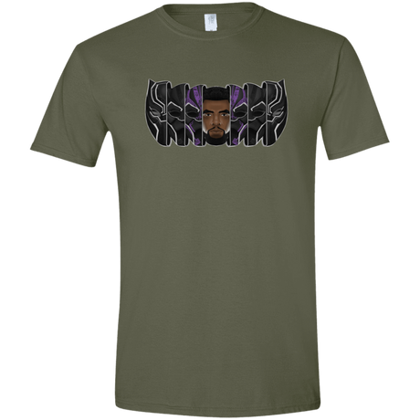 T-Shirts Military Green / S Black Panther Mask Men's Semi-Fitted Softstyle