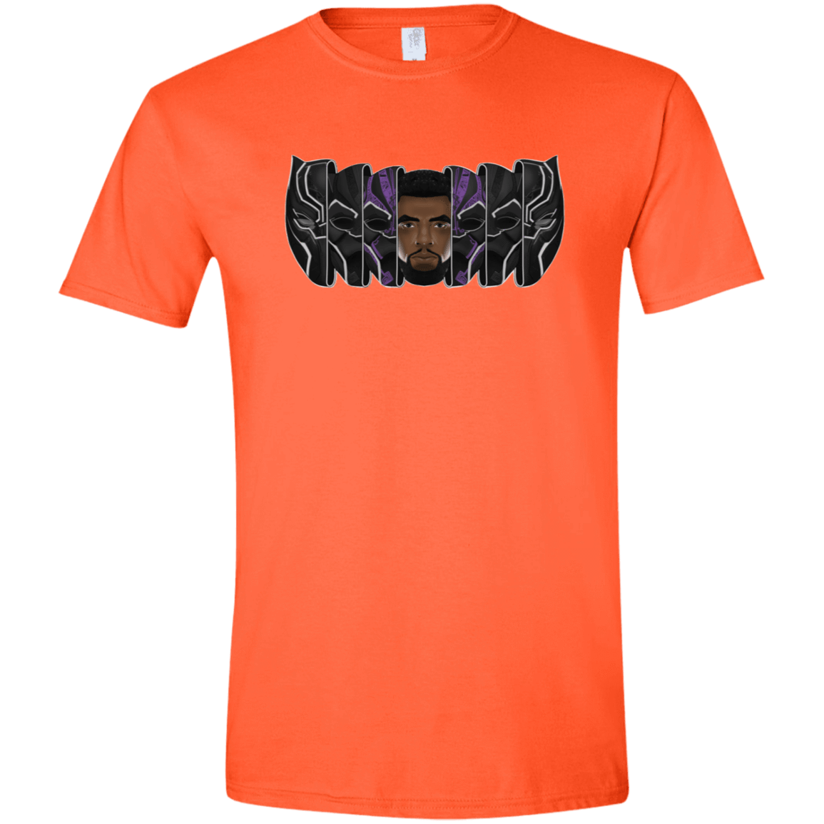 T-Shirts Orange / S Black Panther Mask Men's Semi-Fitted Softstyle