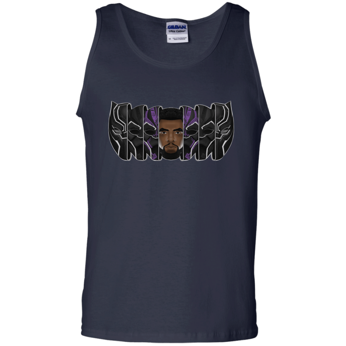 T-Shirts Navy / S Black Panther Mask Men's Tank Top