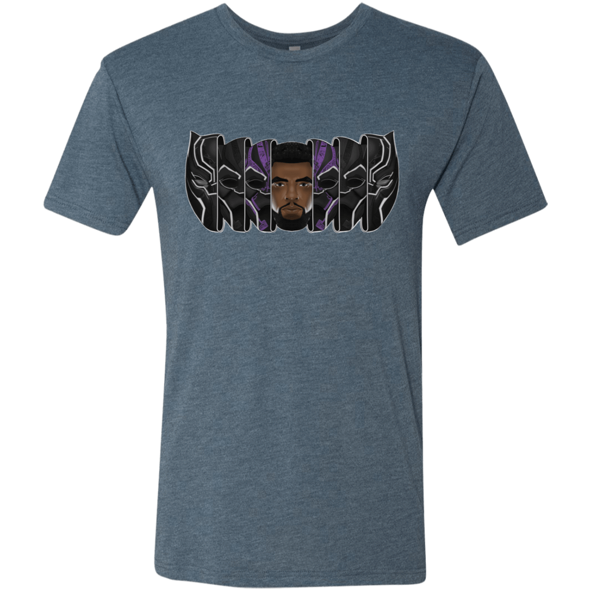 T-Shirts Indigo / S Black Panther Mask Men's Triblend T-Shirt