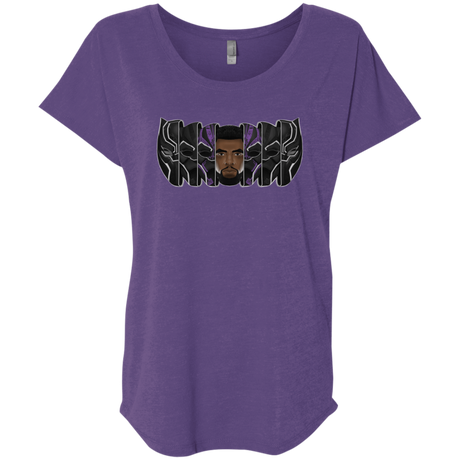 T-Shirts Purple Rush / X-Small Black Panther Mask Triblend Dolman Sleeve