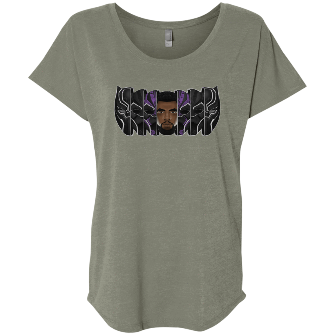 T-Shirts Venetian Grey / X-Small Black Panther Mask Triblend Dolman Sleeve