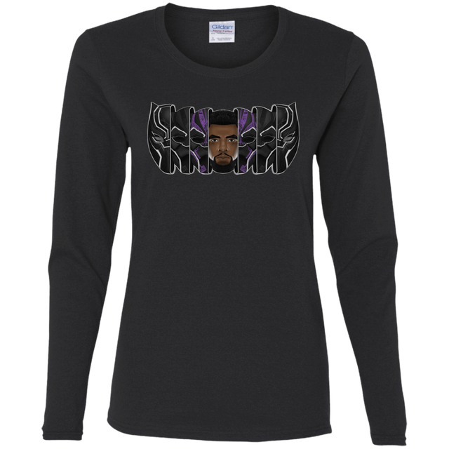 T-Shirts Black / S Black Panther Mask Women's Long Sleeve T-Shirt