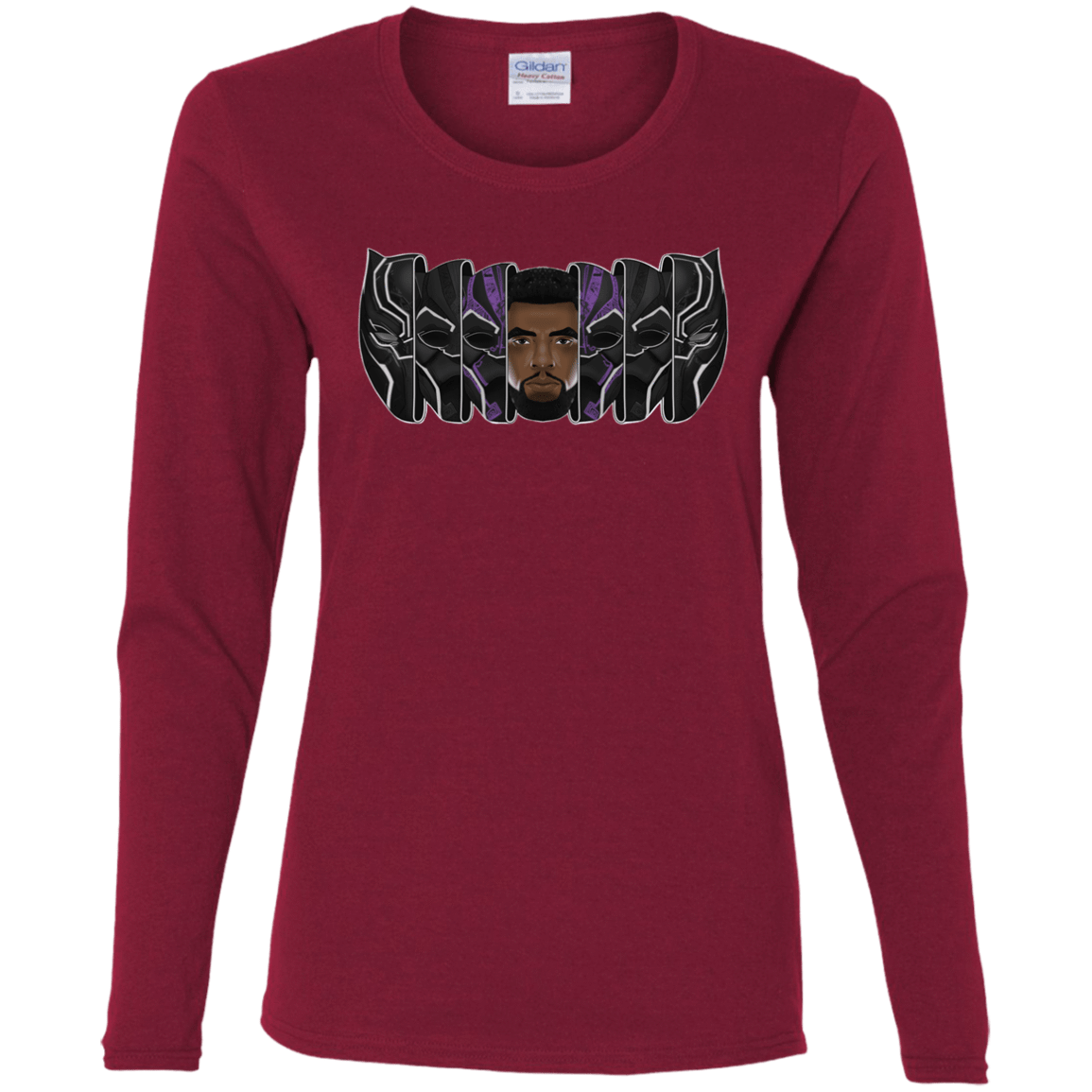 T-Shirts Cardinal / S Black Panther Mask Women's Long Sleeve T-Shirt