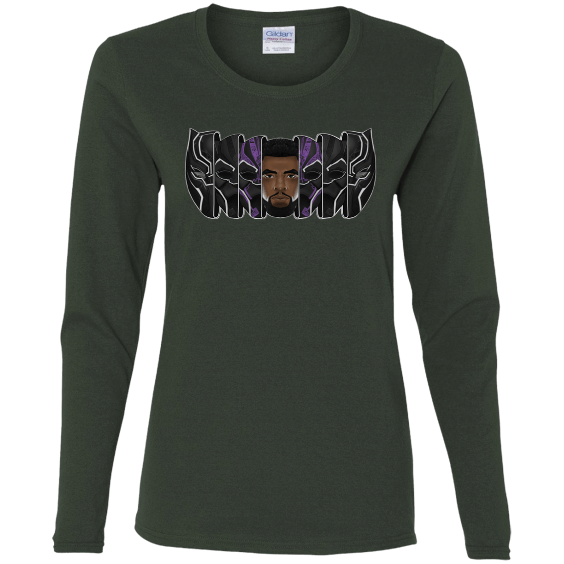 T-Shirts Forest / S Black Panther Mask Women's Long Sleeve T-Shirt