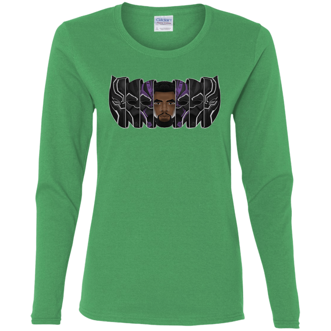 T-Shirts Irish Green / S Black Panther Mask Women's Long Sleeve T-Shirt