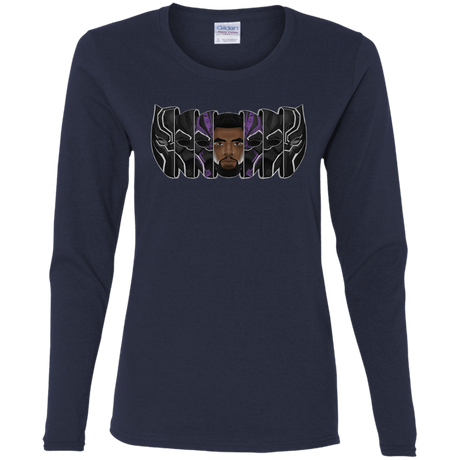 T-Shirts Navy / S Black Panther Mask Women's Long Sleeve T-Shirt