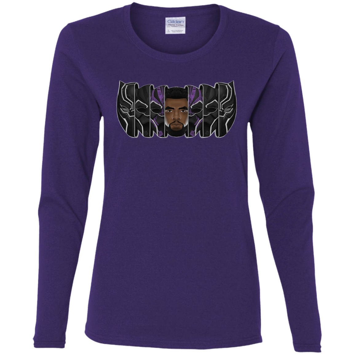 T-Shirts Purple / S Black Panther Mask Women's Long Sleeve T-Shirt