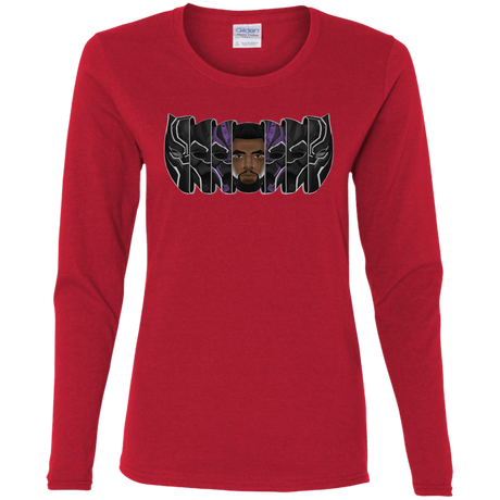 T-Shirts Red / S Black Panther Mask Women's Long Sleeve T-Shirt