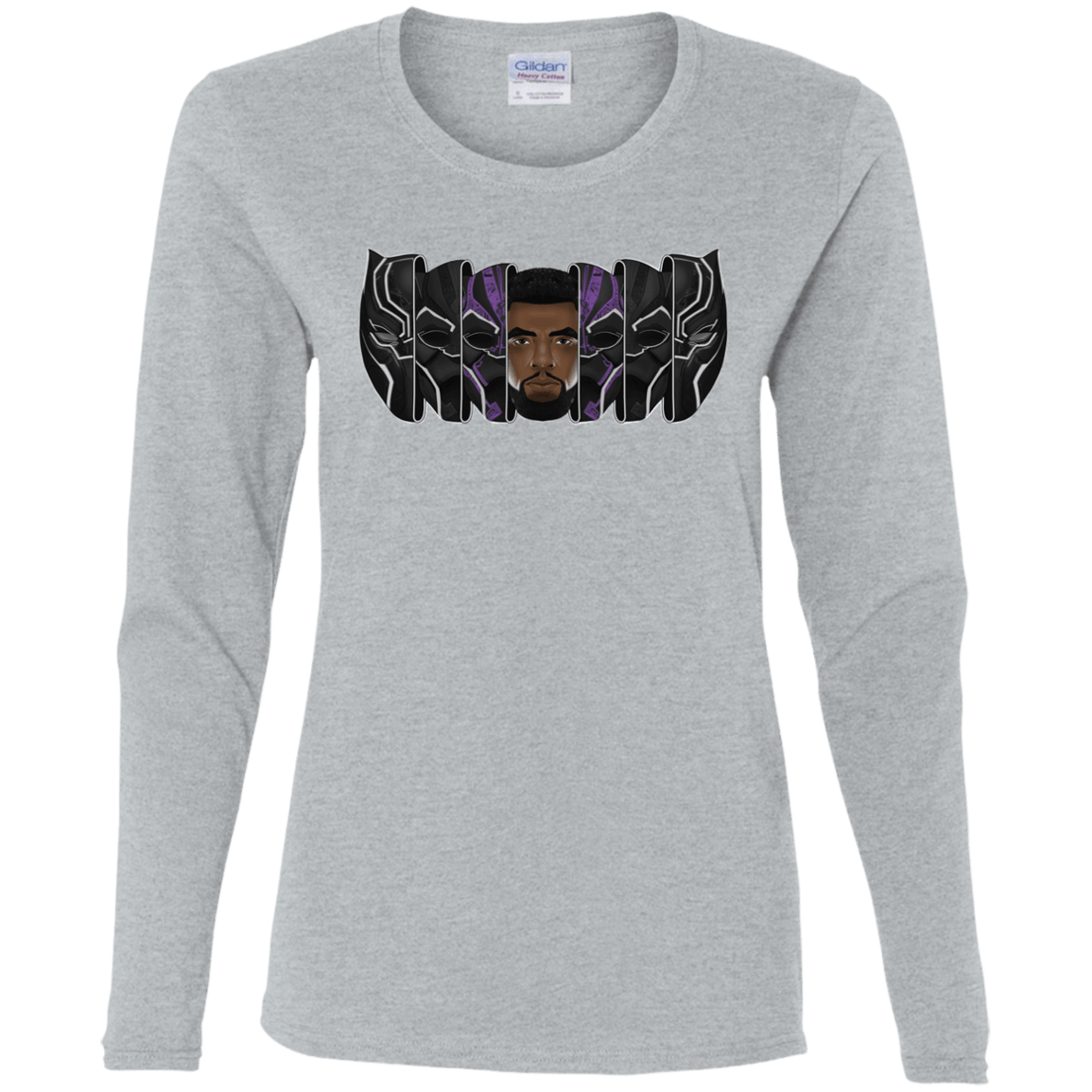 T-Shirts Sport Grey / S Black Panther Mask Women's Long Sleeve T-Shirt