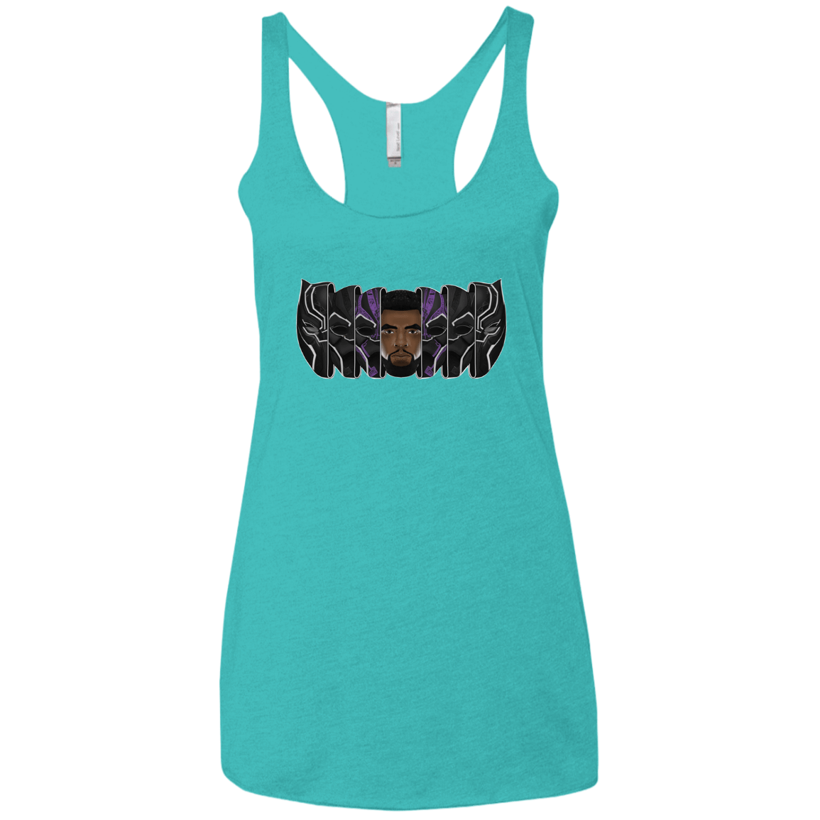 T-Shirts Tahiti Blue / X-Small Black Panther Mask Women's Triblend Racerback Tank