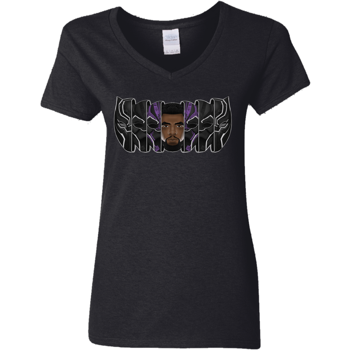 T-Shirts Black / S Black Panther Mask Women's V-Neck T-Shirt