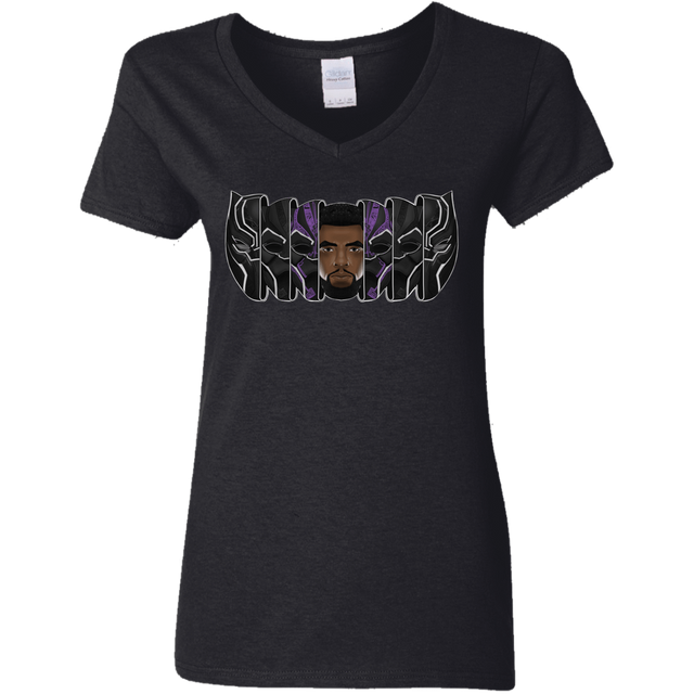 T-Shirts Black / S Black Panther Mask Women's V-Neck T-Shirt