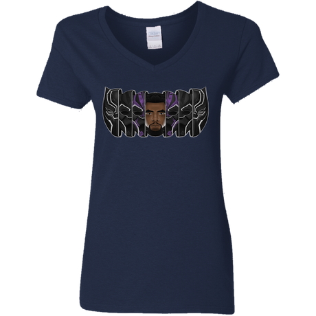 T-Shirts Navy / S Black Panther Mask Women's V-Neck T-Shirt