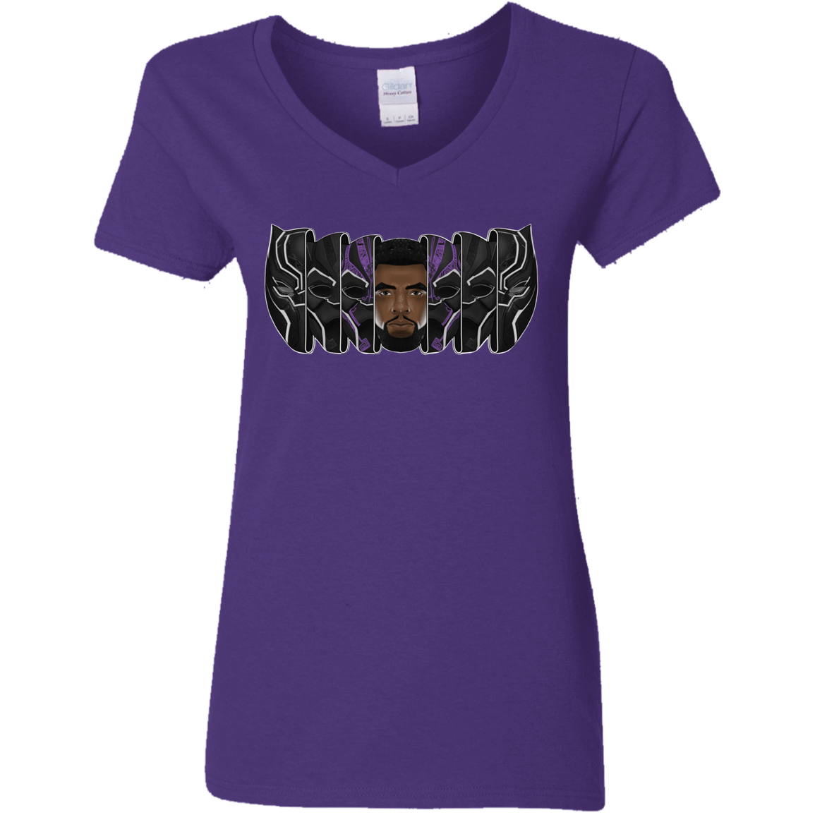 T-Shirts Purple / S Black Panther Mask Women's V-Neck T-Shirt