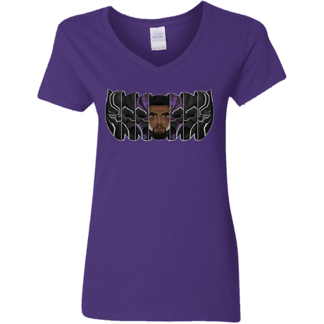 T-Shirts Purple / S Black Panther Mask Women's V-Neck T-Shirt