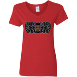 T-Shirts Red / S Black Panther Mask Women's V-Neck T-Shirt