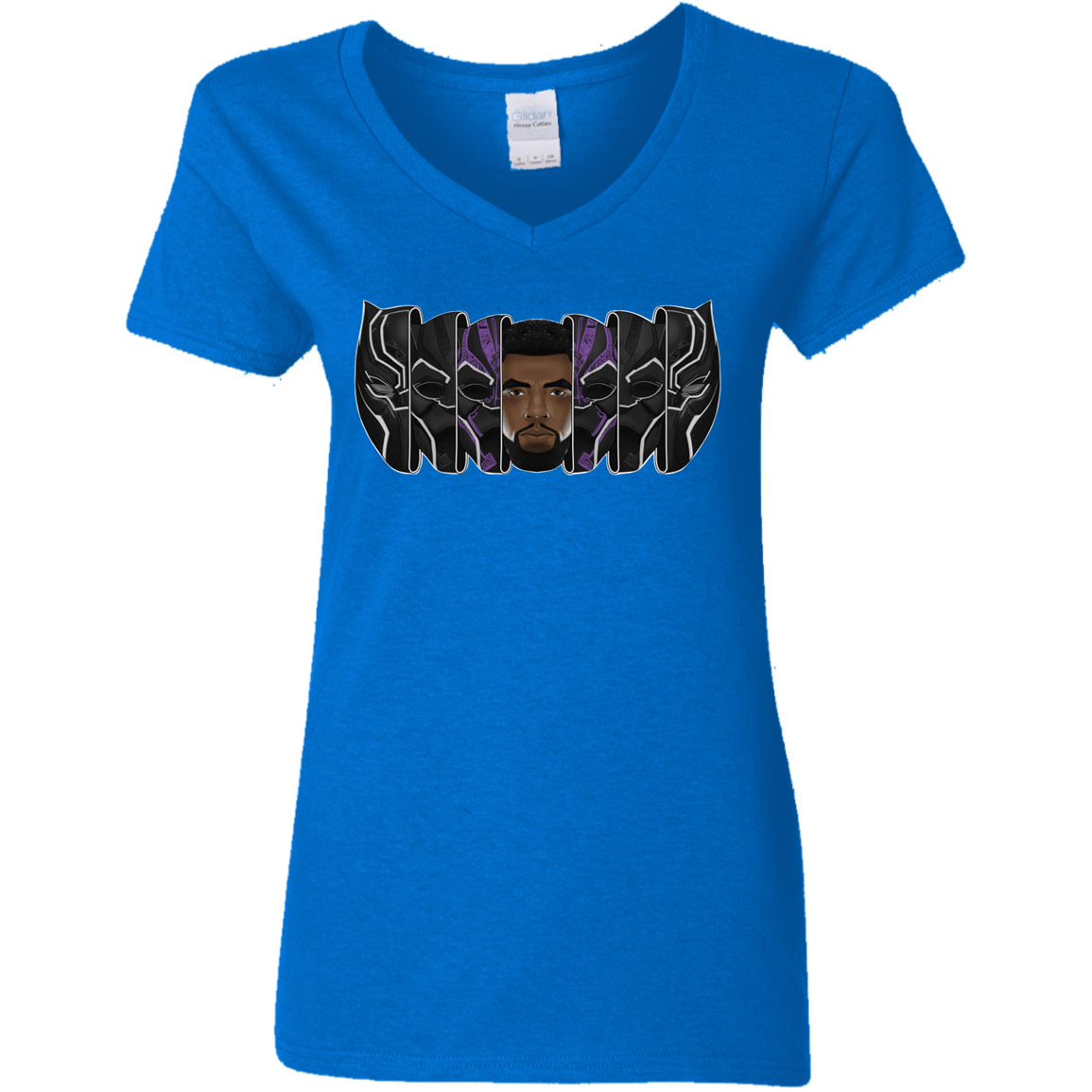 T-Shirts Royal / S Black Panther Mask Women's V-Neck T-Shirt