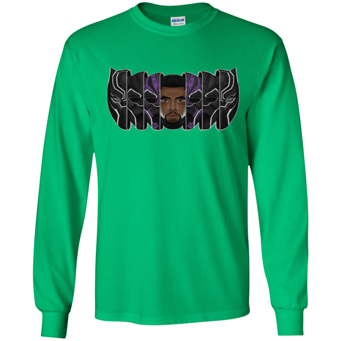 T-Shirts Irish Green / YS Black Panther Mask Youth Long Sleeve T-Shirt