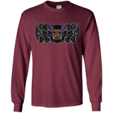 T-Shirts Maroon / YS Black Panther Mask Youth Long Sleeve T-Shirt