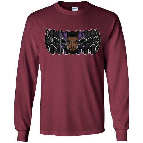 T-Shirts Maroon / YS Black Panther Mask Youth Long Sleeve T-Shirt