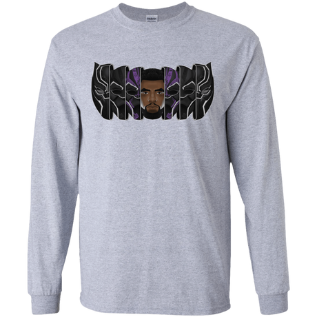 T-Shirts Sport Grey / YS Black Panther Mask Youth Long Sleeve T-Shirt