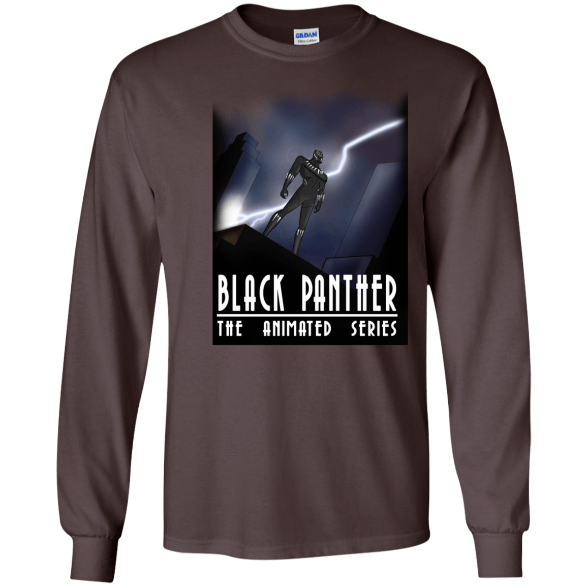 T-Shirts Dark Chocolate / S Black Panther The Animated Series Men's Long Sleeve T-Shirt