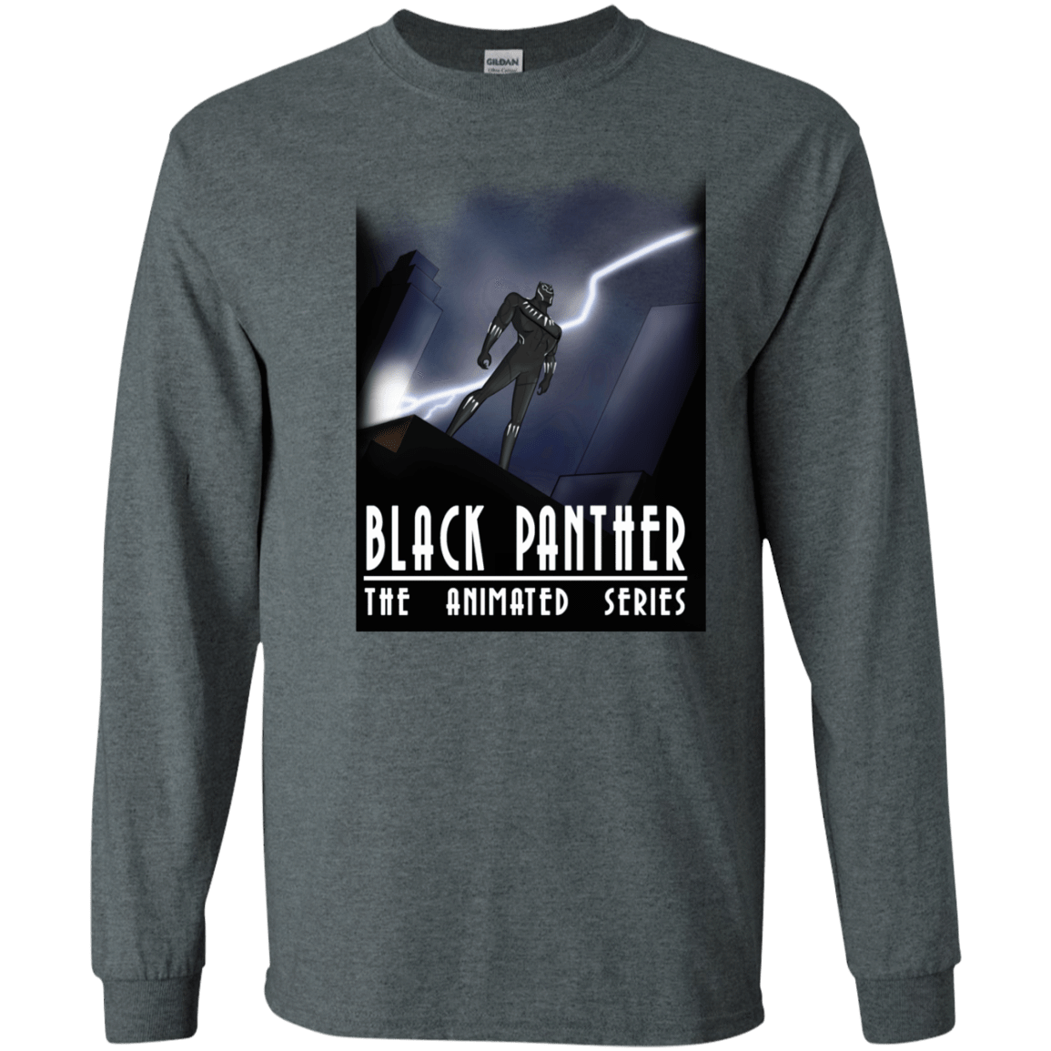 T-Shirts Dark Heather / S Black Panther The Animated Series Men's Long Sleeve T-Shirt