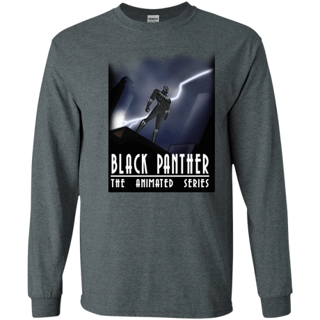 T-Shirts Dark Heather / S Black Panther The Animated Series Men's Long Sleeve T-Shirt