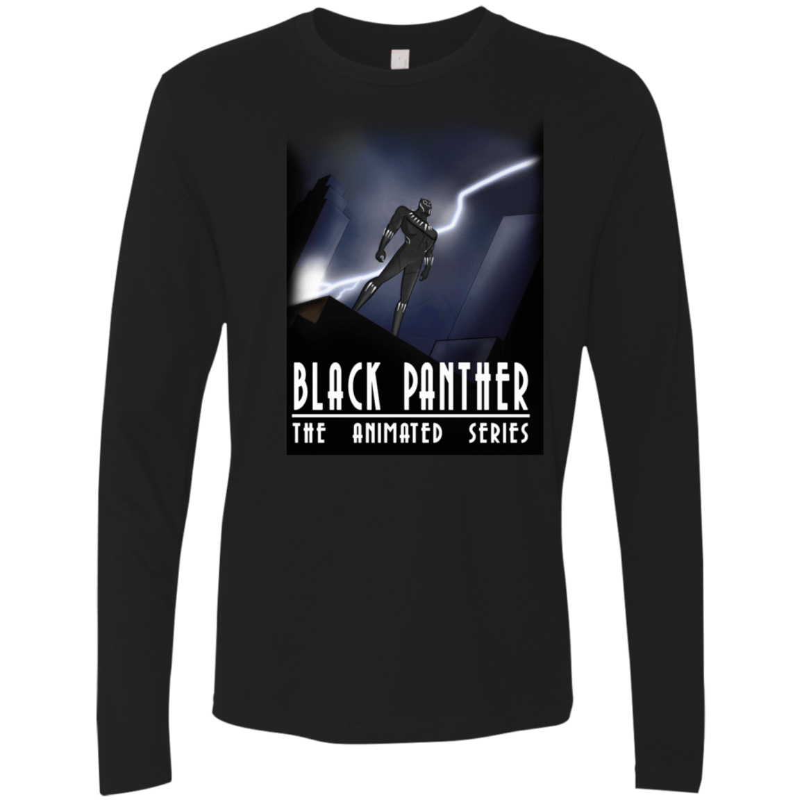 T-Shirts Black / S Black Panther The Animated Series Men's Premium Long Sleeve