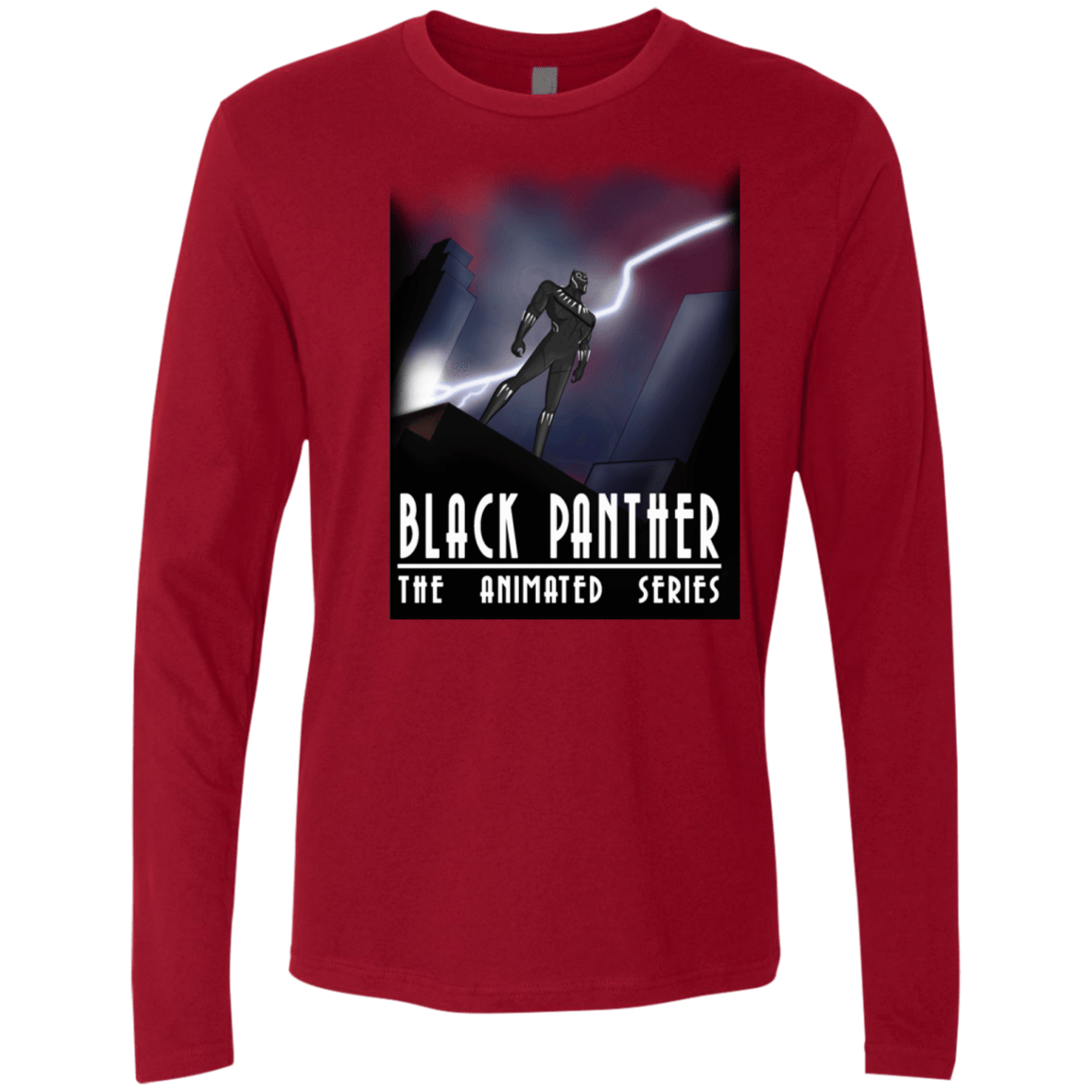 T-Shirts Cardinal / S Black Panther The Animated Series Men's Premium Long Sleeve