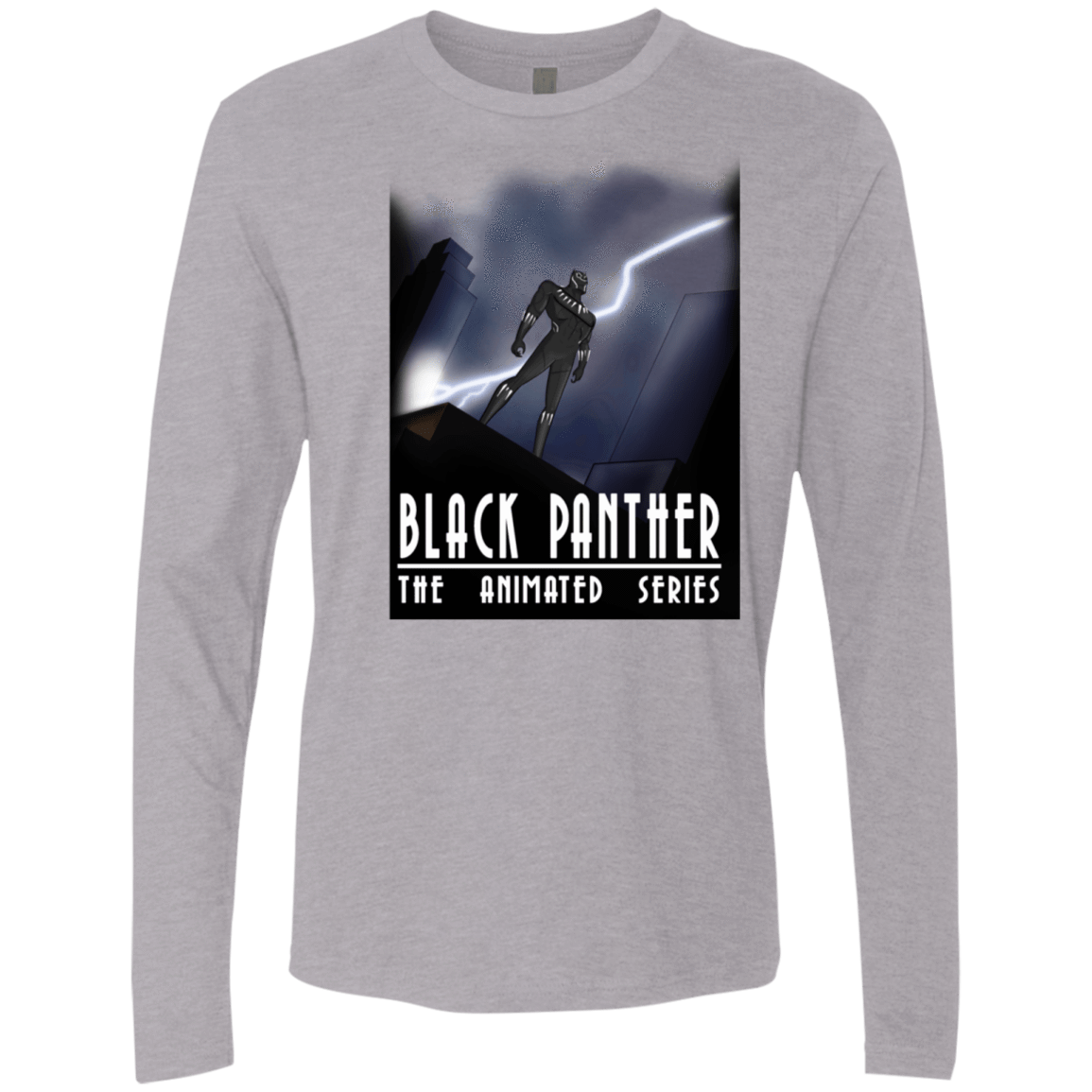 T-Shirts Heather Grey / S Black Panther The Animated Series Men's Premium Long Sleeve
