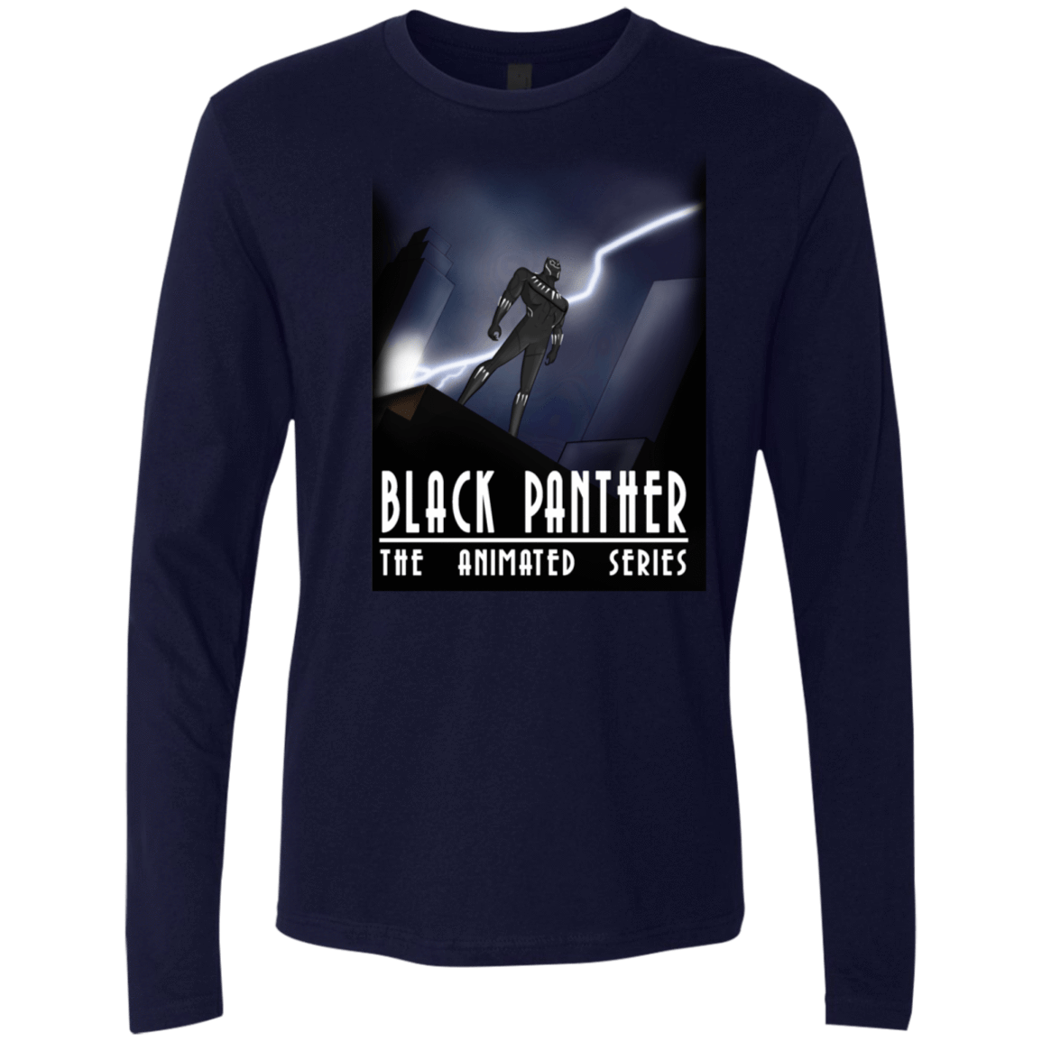 T-Shirts Midnight Navy / S Black Panther The Animated Series Men's Premium Long Sleeve