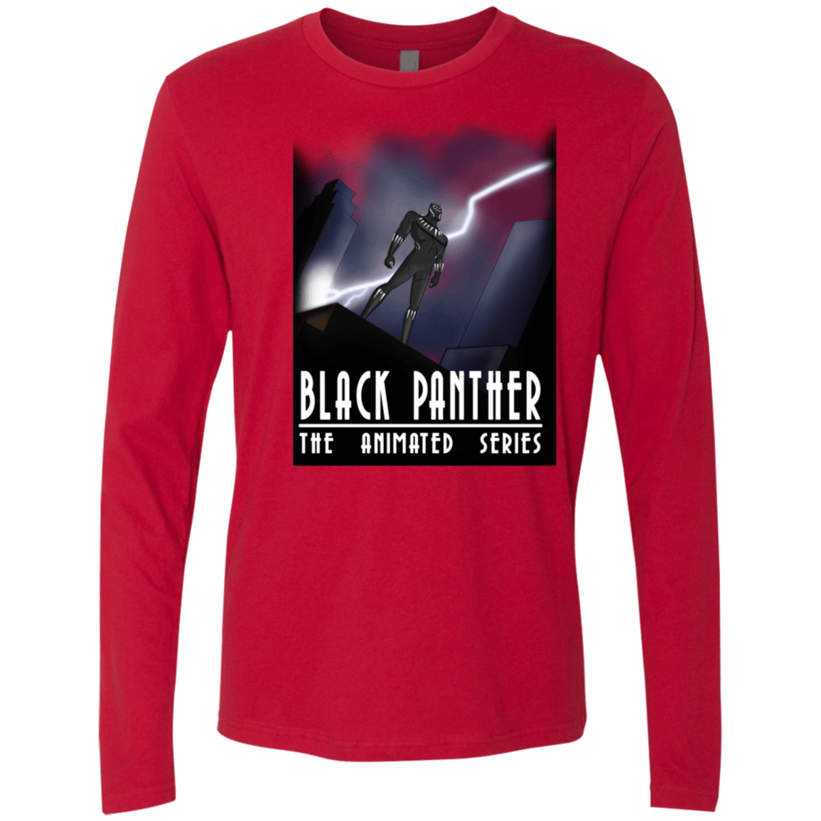 T-Shirts Red / S Black Panther The Animated Series Men's Premium Long Sleeve