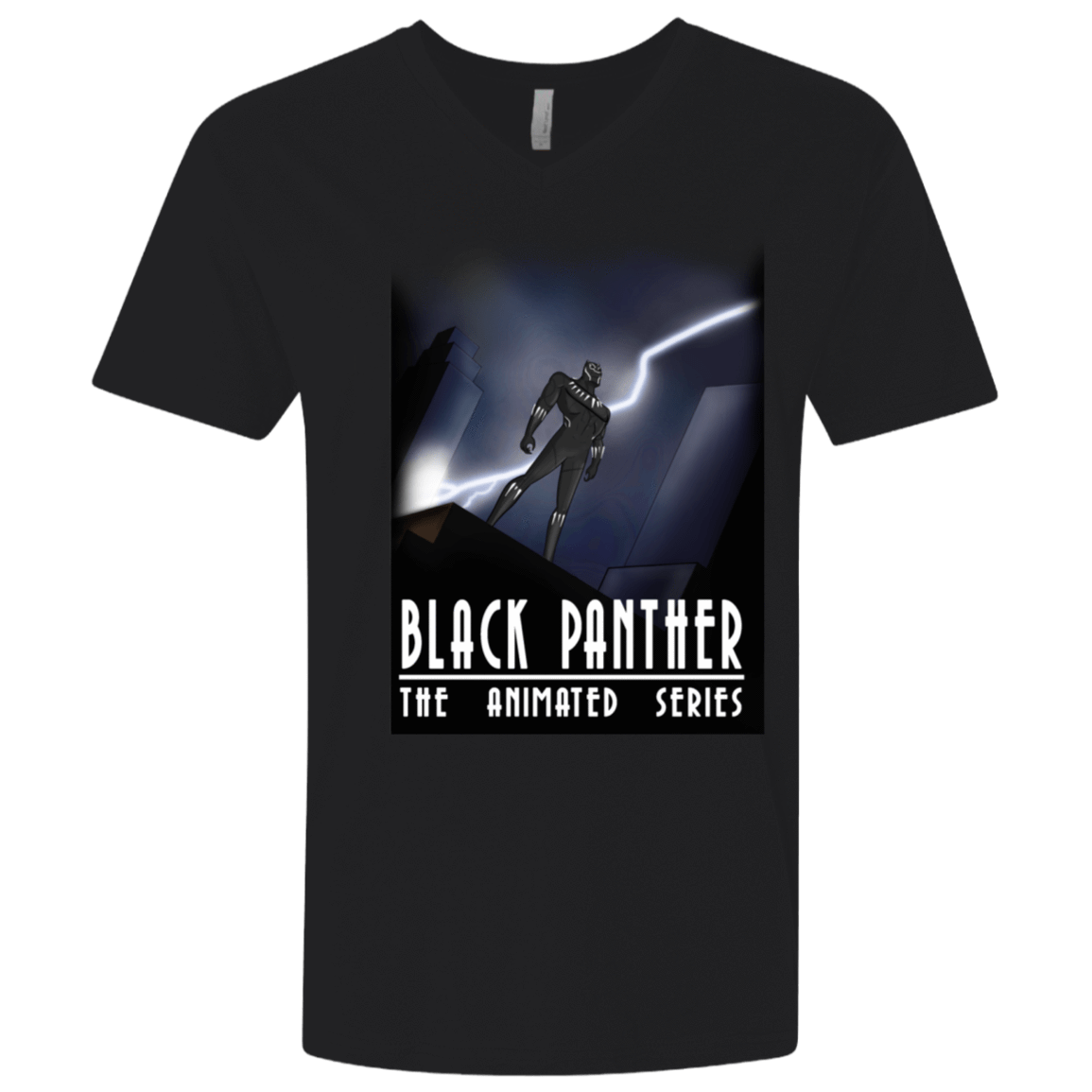 T-Shirts Black / X-Small Black Panther The Animated Series Men's Premium V-Neck