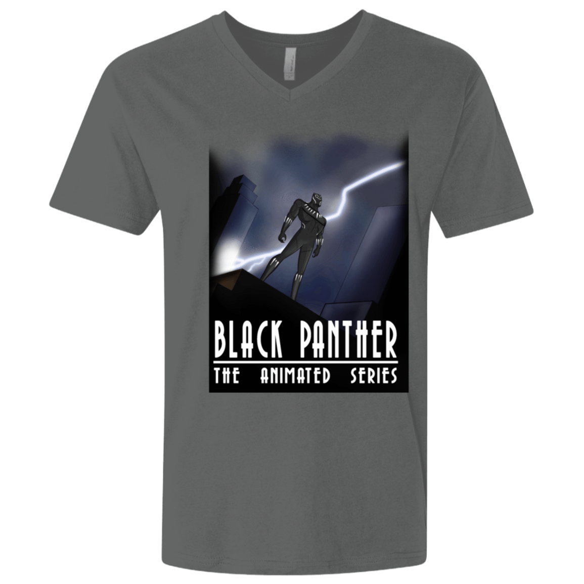 T-Shirts Heavy Metal / X-Small Black Panther The Animated Series Men's Premium V-Neck