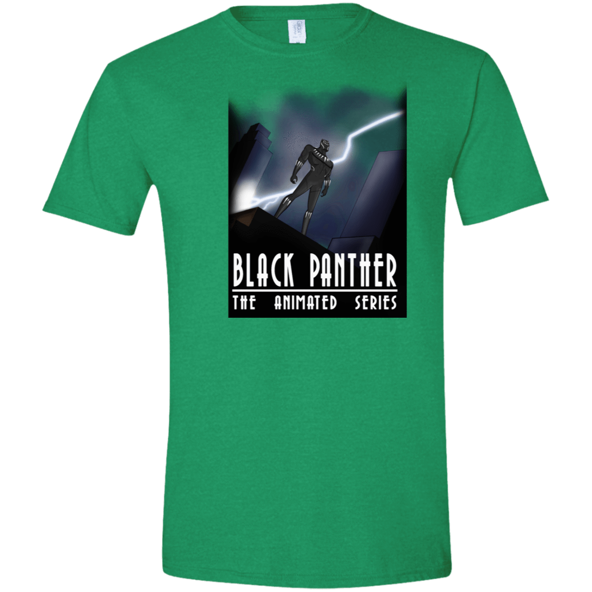 T-Shirts Heather Irish Green / S Black Panther The Animated Series Men's Semi-Fitted Softstyle