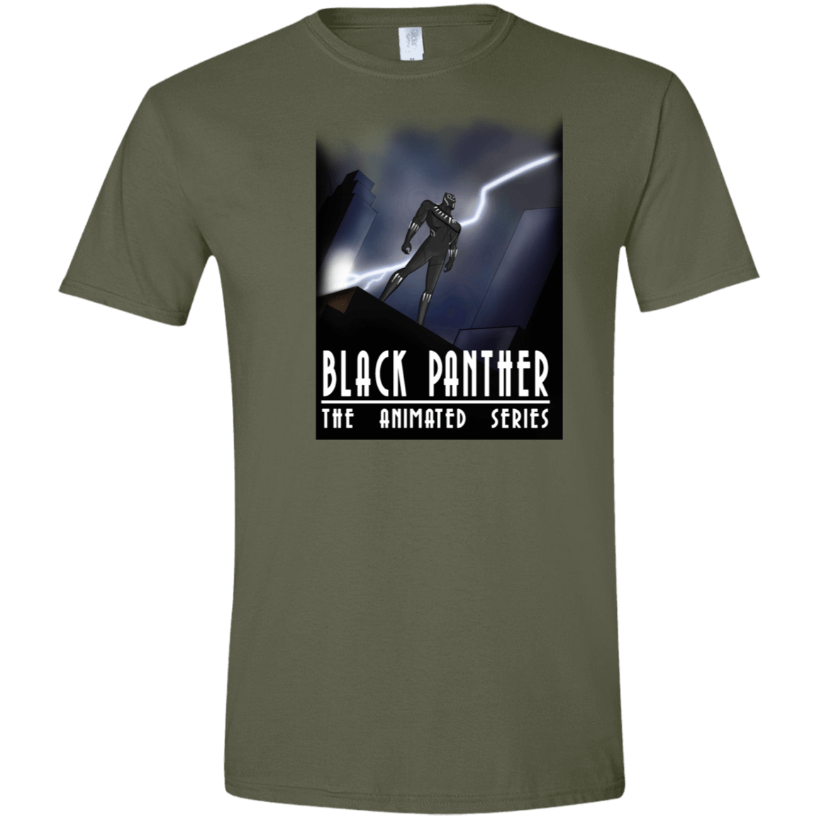T-Shirts Military Green / S Black Panther The Animated Series Men's Semi-Fitted Softstyle