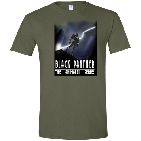 T-Shirts Military Green / S Black Panther The Animated Series Men's Semi-Fitted Softstyle