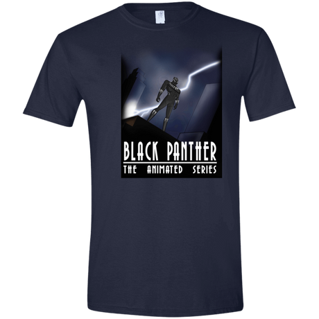 T-Shirts Navy / X-Small Black Panther The Animated Series Men's Semi-Fitted Softstyle