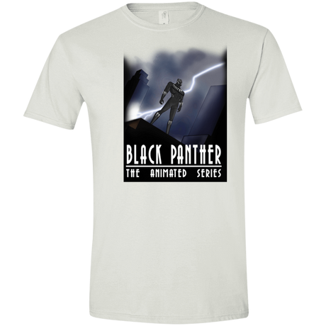T-Shirts White / X-Small Black Panther The Animated Series Men's Semi-Fitted Softstyle