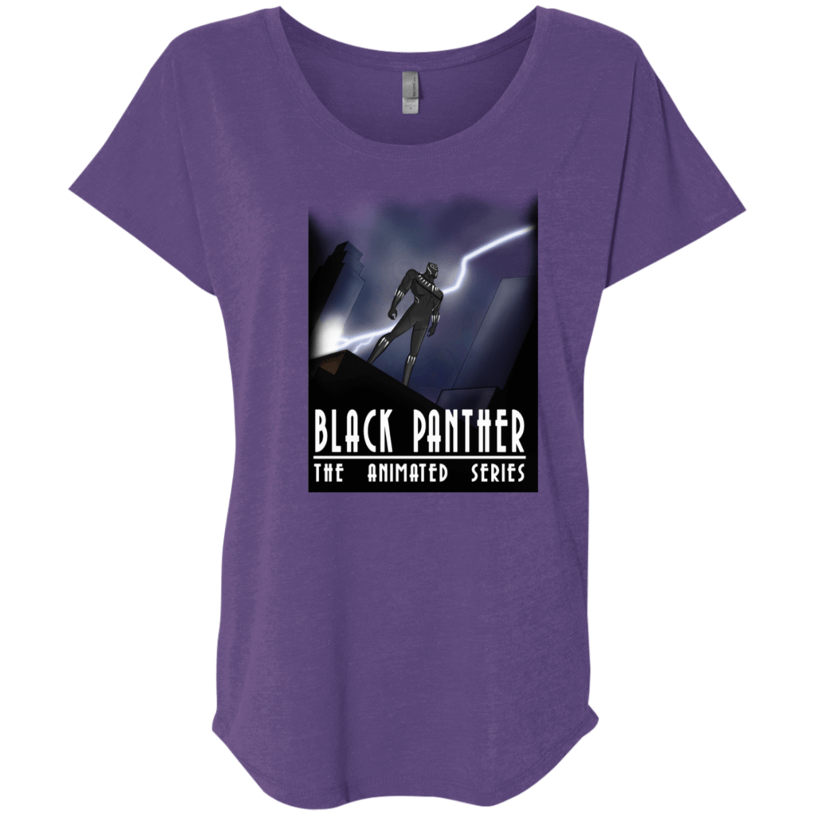 T-Shirts Purple Rush / X-Small Black Panther The Animated Series Triblend Dolman Sleeve