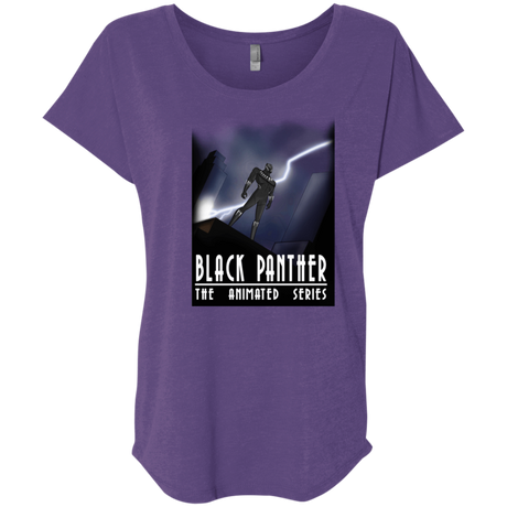 T-Shirts Purple Rush / X-Small Black Panther The Animated Series Triblend Dolman Sleeve