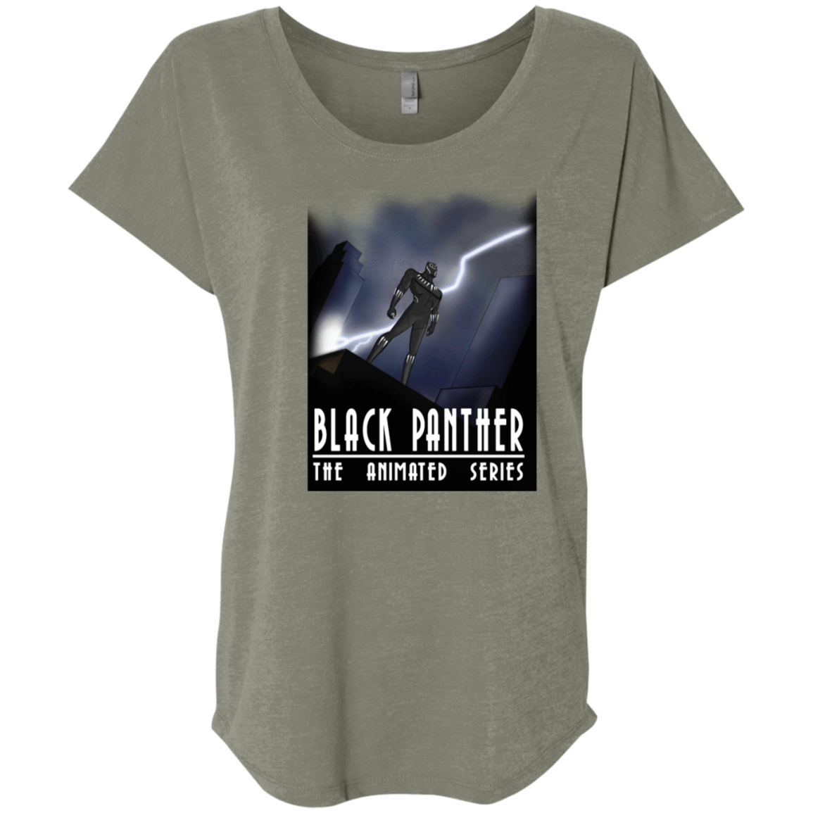 T-Shirts Venetian Grey / X-Small Black Panther The Animated Series Triblend Dolman Sleeve