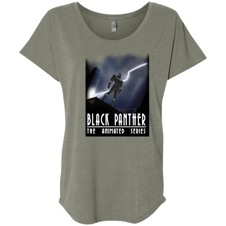 T-Shirts Venetian Grey / X-Small Black Panther The Animated Series Triblend Dolman Sleeve